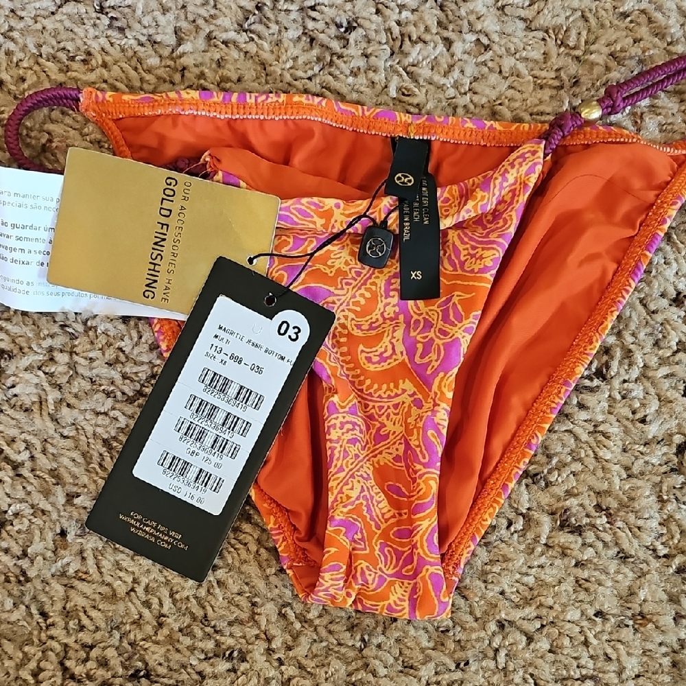 Vix Orange and Pink Bikini with Paisley Print